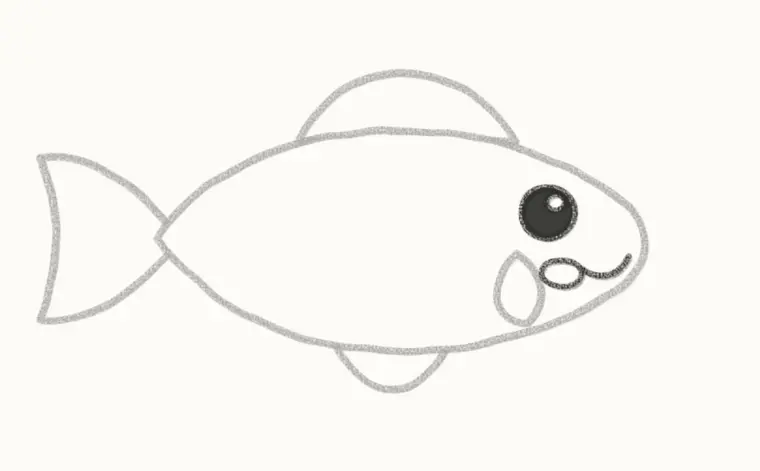 How to Draw a Cartoon Fish, step 4: draw the face