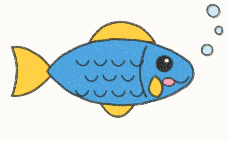 How to Draw a Cartoon Fish, step 7 of 7: color your fish, pencil drawing