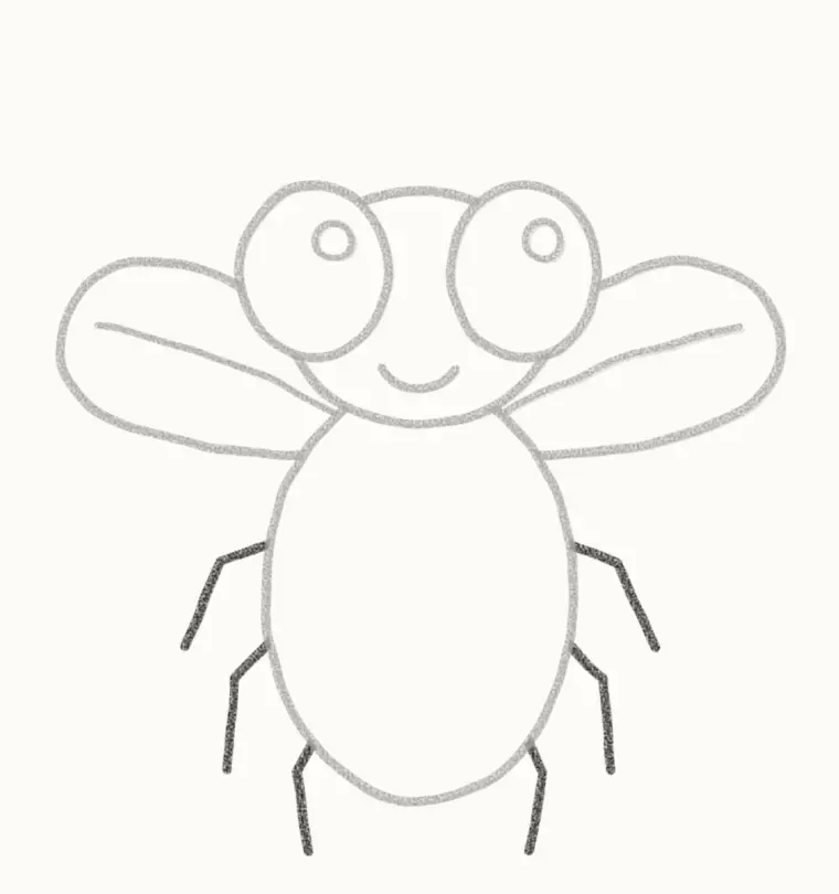 How to Draw a Cartoon Fly, step 5: add the legs