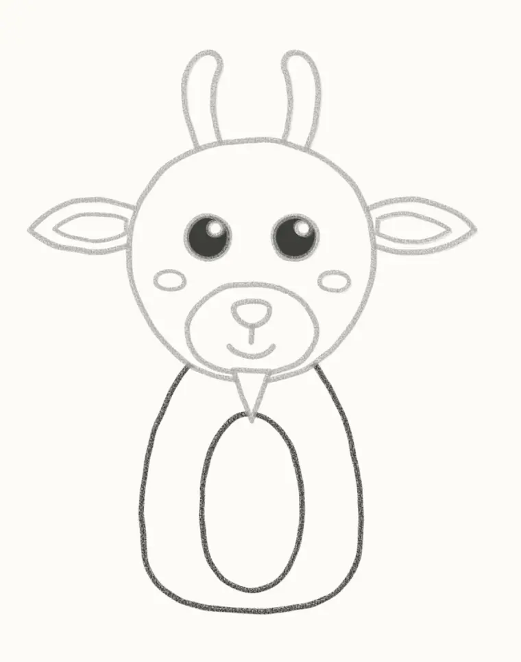 How to Draw a Cartoon Goat, step 5: draw the body