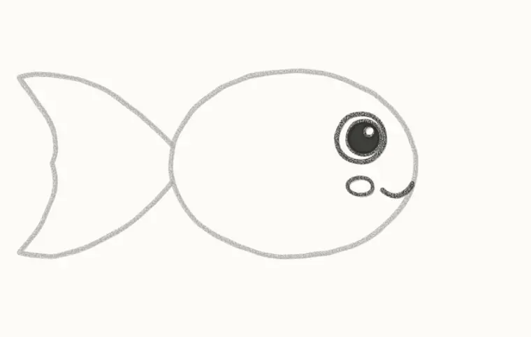 How to Draw a Cartoon Goldfish, step 3: draw the face