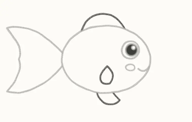 How to Draw a Cartoon Goldfish, step 4: add the fins