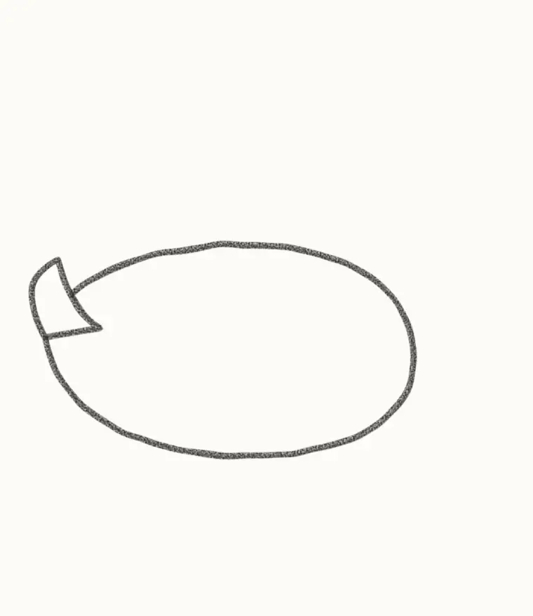 How to Draw a Cartoon Goose, step 1: draw the body