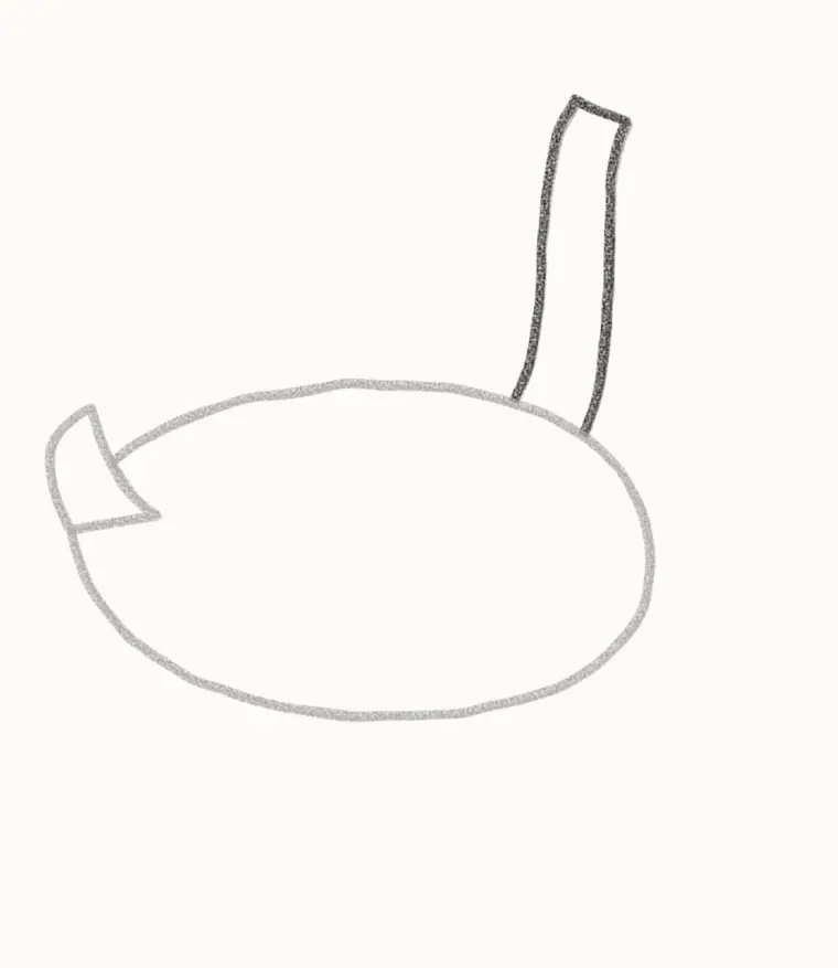 How to Draw a Cartoon Goose, step 2: draw the neck