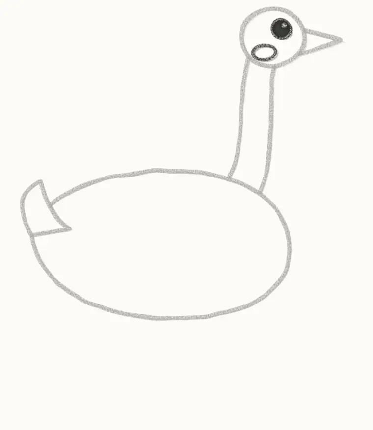 How to Draw a Cartoon Goose, step 4: draw the face