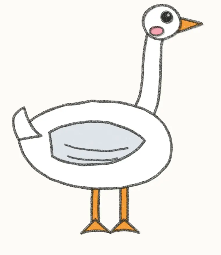 How to Draw a Cartoon Goose, step 7 of 7: color your goose, pencil drawing