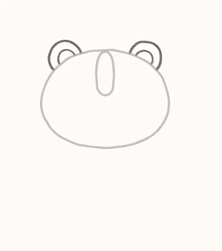 How to Draw a Cartoon Guinea Pig, step 2: add the small ears