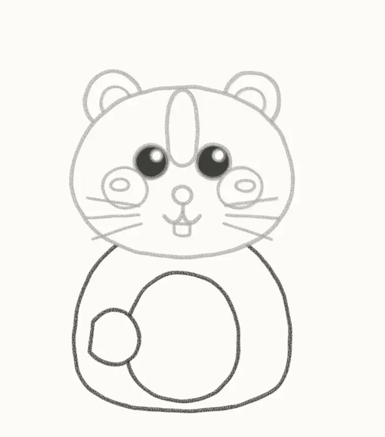 How to Draw a Cartoon Guinea Pig, step 5: draw the body