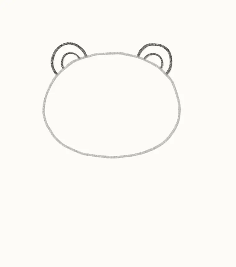 How to Draw a Cartoon Hamster, step 2: add the small ears