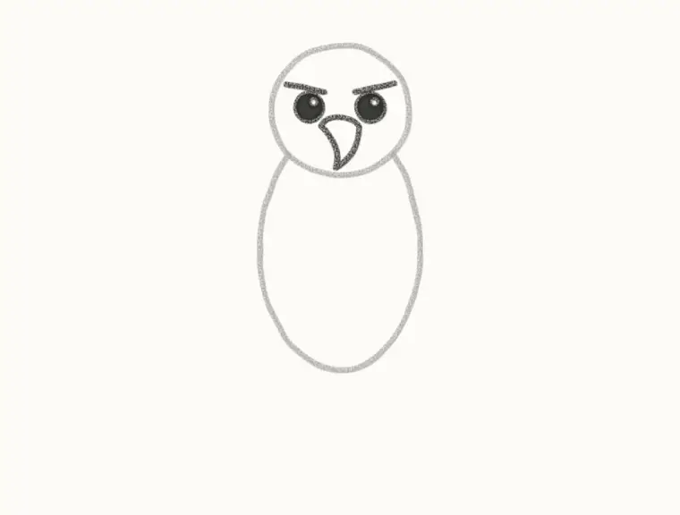 How to Draw a Cartoon Hawk, step 3: draw the face