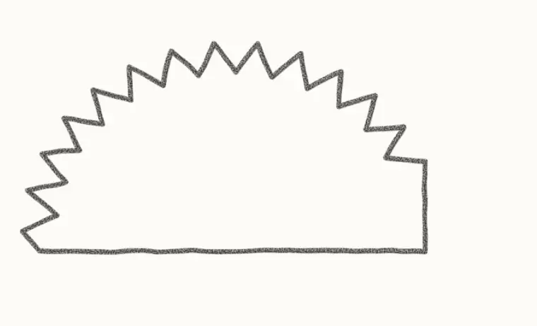 How to Draw a Cartoon Hedgehog, step 1: draw the spiky back