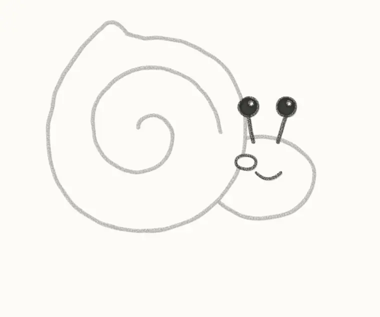 How to Draw a Cartoon Hermit Crab, step 4: draw the eyes and face