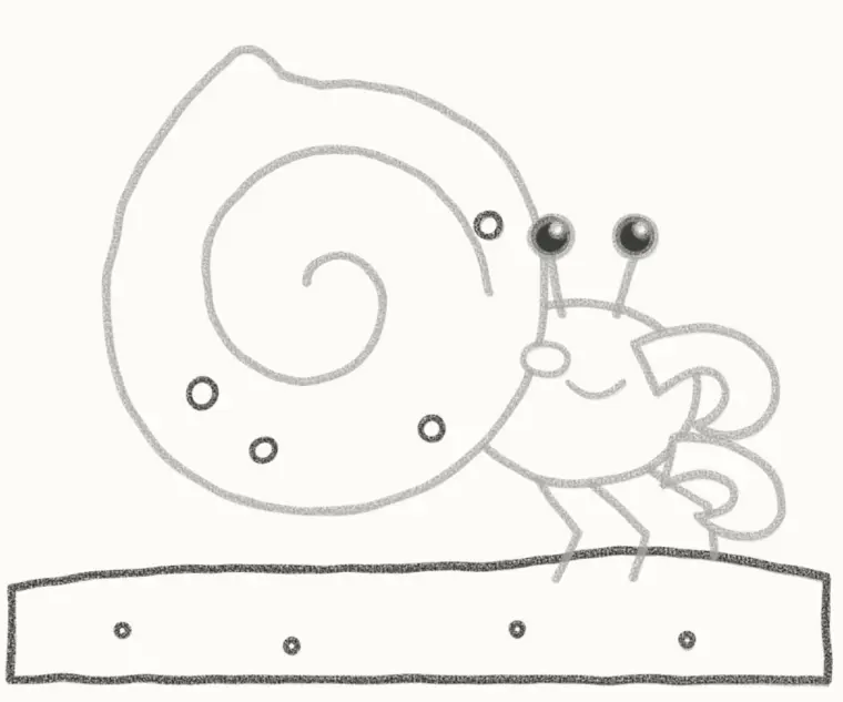 How to Draw a Cartoon Hermit Crab, step 6: draw the sand and spots