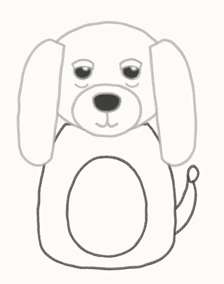 How to Draw a Cartoon Hound Dog, step 5: draw the body