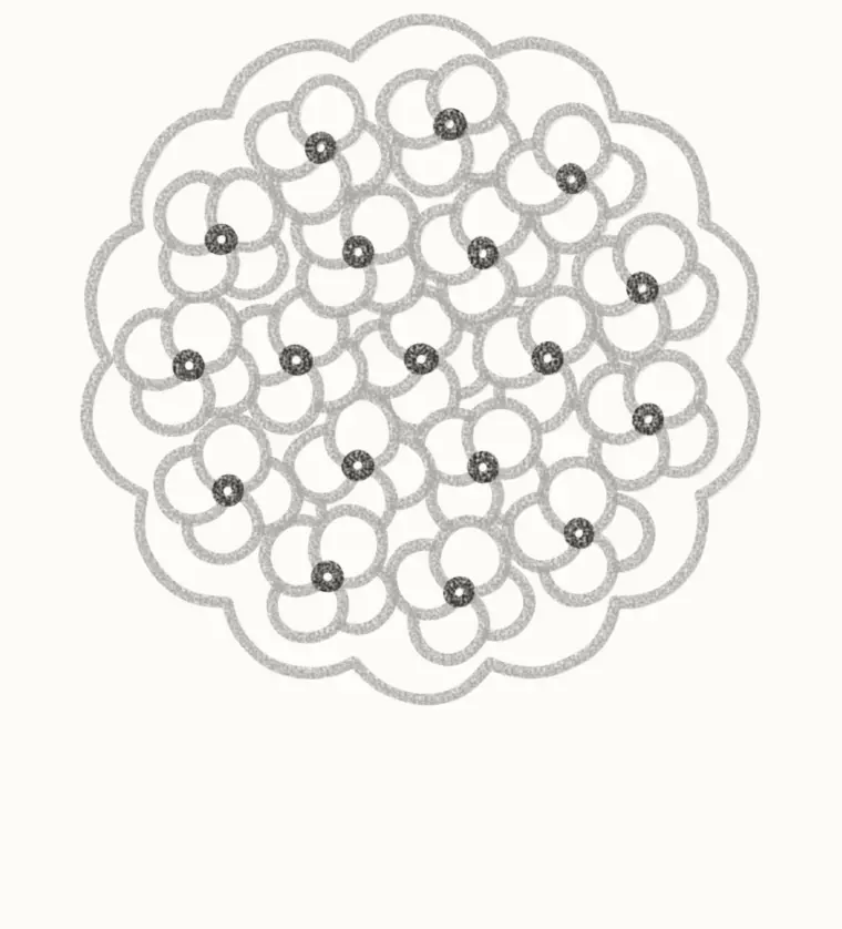 How to Draw a Cartoon Hydrangea, step 4: add the dots