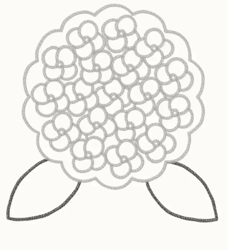 How to Draw a Cartoon Hydrangea, step 5: draw the leaves
