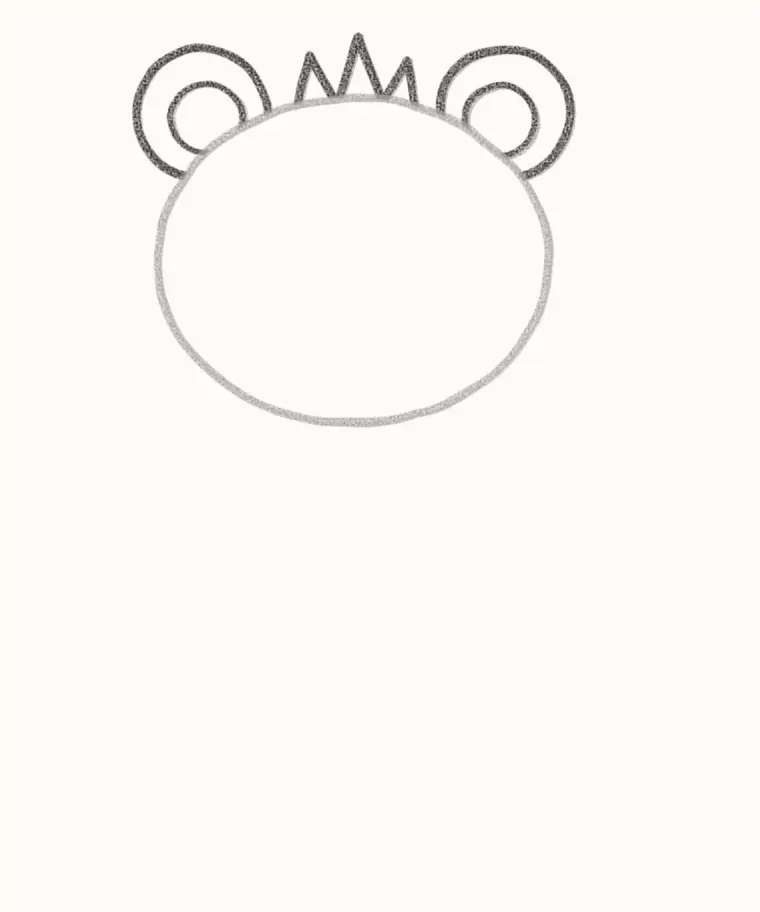How to Draw a Cartoon Hyena, step 2: add the ears and hair