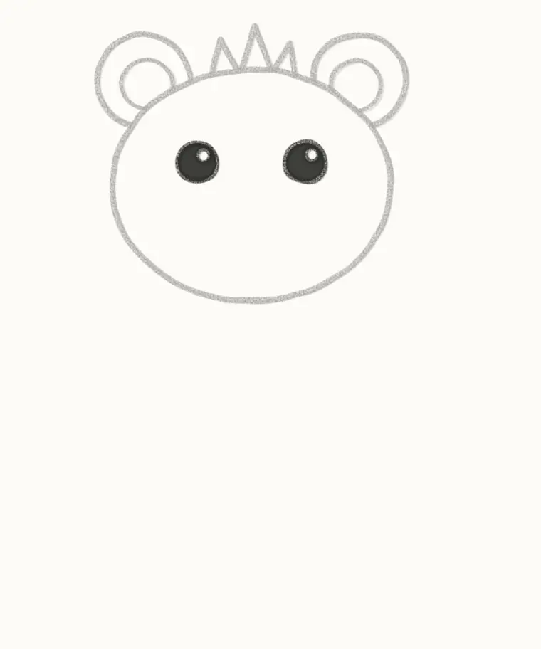 How to Draw a Cartoon Hyena, step 3: draw the eyes