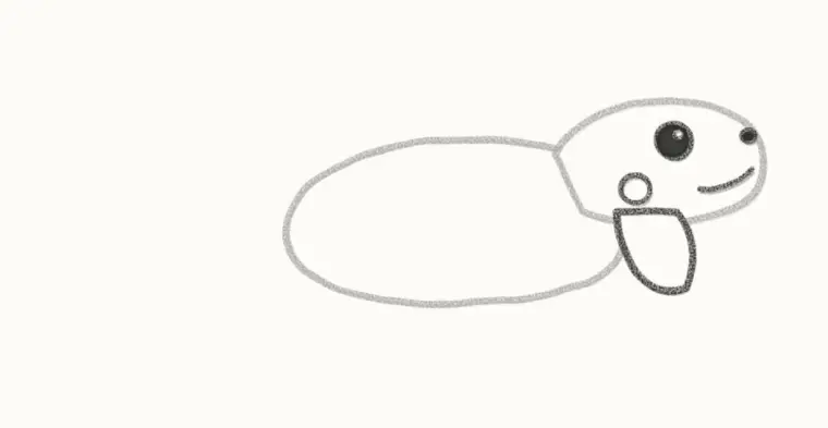 How to Draw a Cartoon Iguana, step 3: draw the face and chin flap