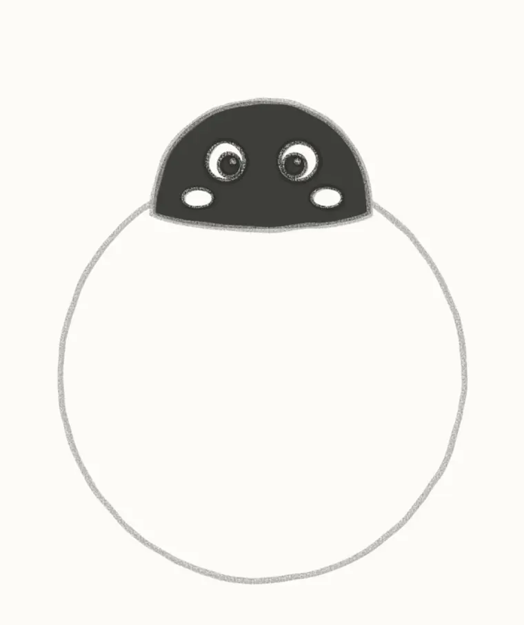How to Draw a Cartoon Ladybug, step 3: draw the face