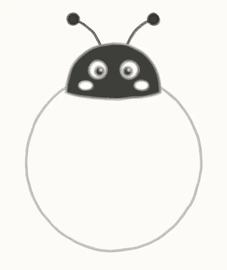 How to Draw a Cartoon Ladybug, step 4: add the antennae
