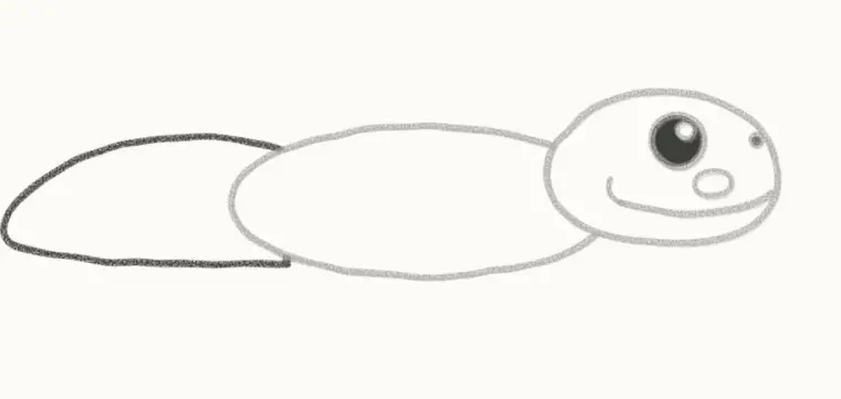 How to Draw a Cartoon Leopard Gecko, step 4: add the fat tail