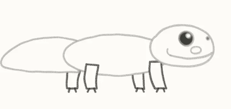 How to Draw a Cartoon Leopard Gecko, step 5: draw the legs and toes