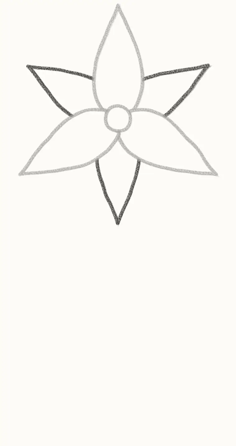 How to Draw a Cartoon Lily, step 3: add three more petals