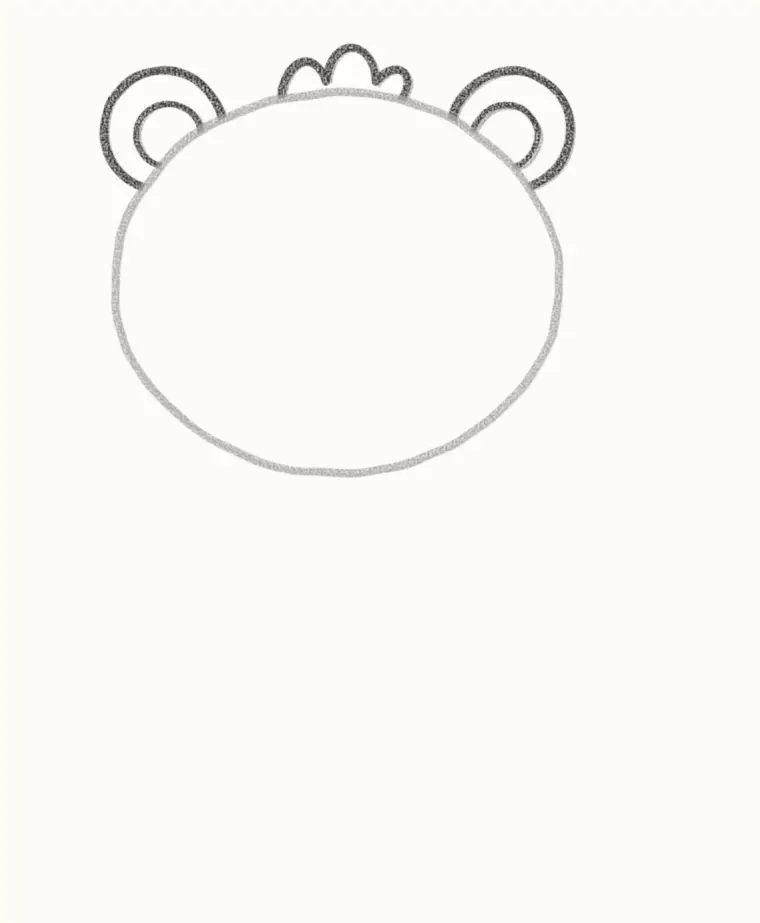 How to Draw a Cartoon Lion Cub, step 2: add the round ears