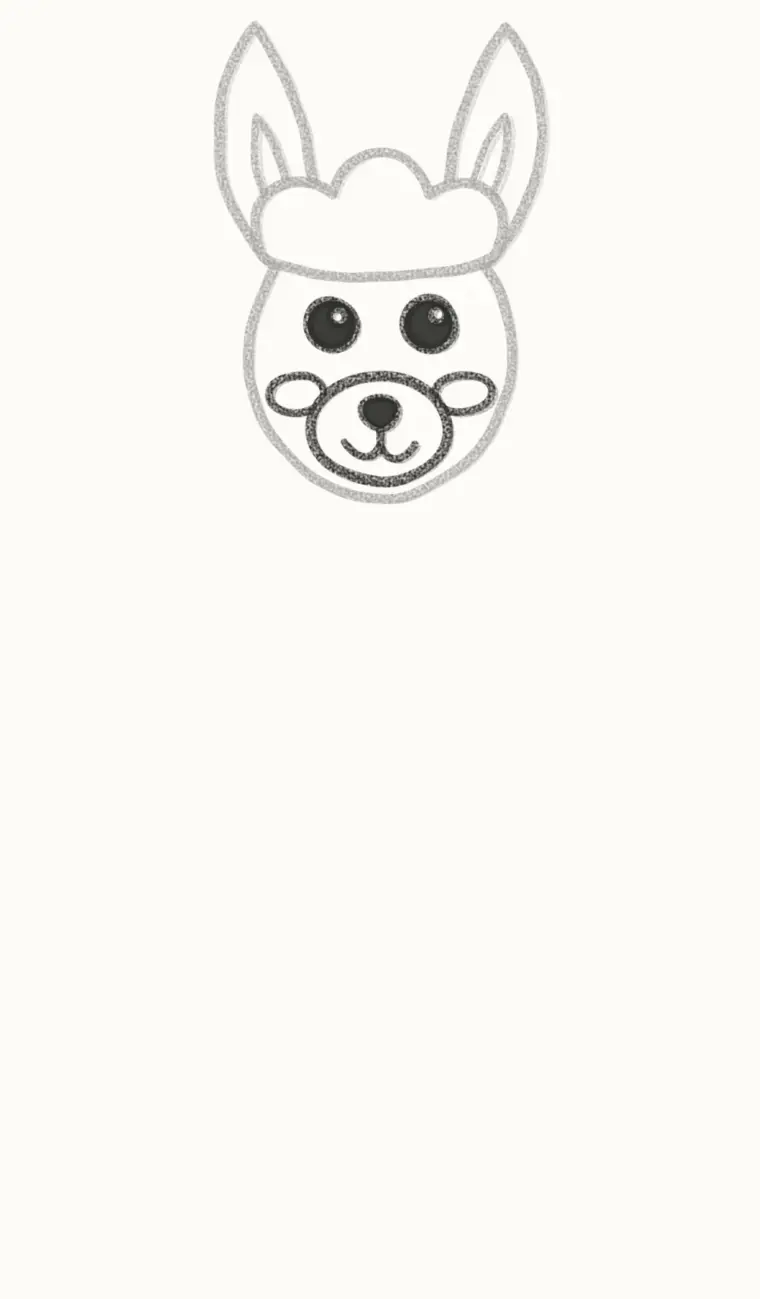 How to Draw a Cartoon Llama, step 3: draw the face