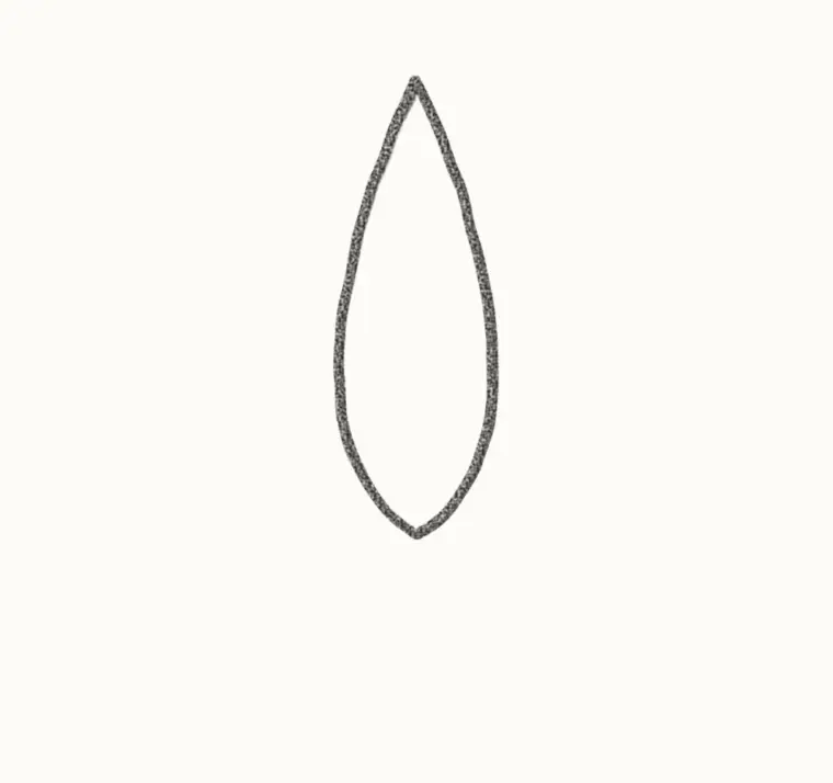 How to Draw a Cartoon Lotus, step 1: draw the middle petal