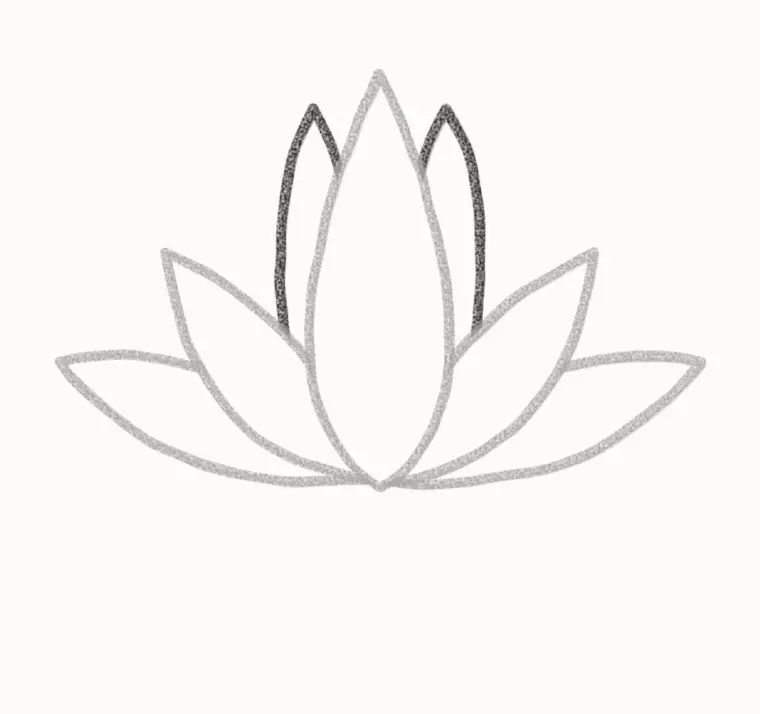 How to Draw a Cartoon Lotus, step 4: add the back petals