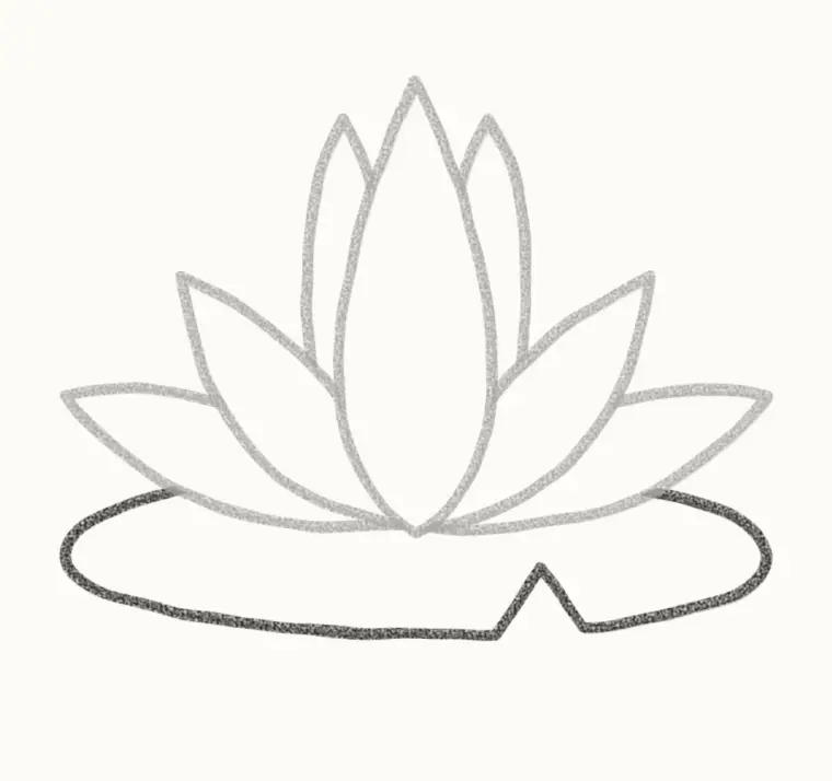 How to Draw a Cartoon Lotus, step 5: draw the lily pad