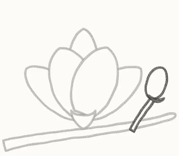 How to Draw a Cartoon Magnolia, step 5: add a bud