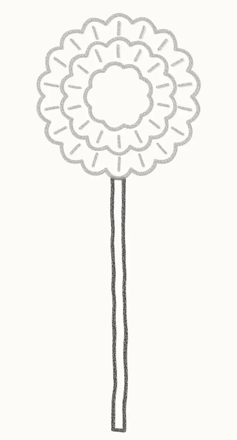 How to Draw a Cartoon Marigold, step 5: draw the stem