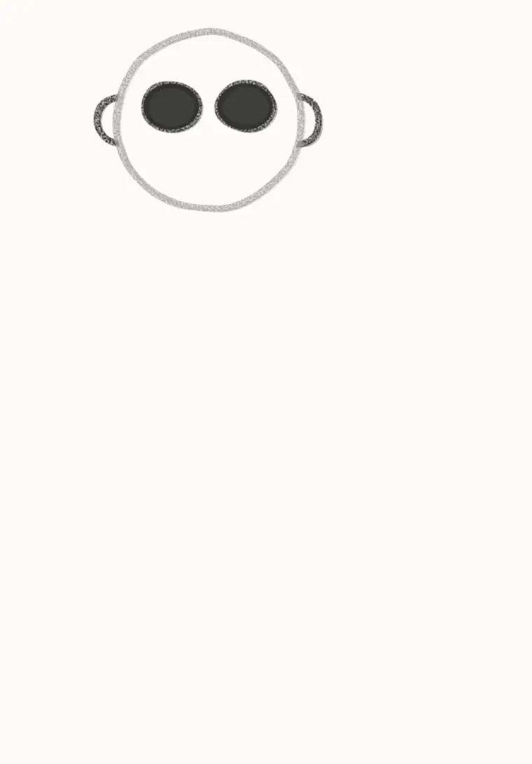 How to Draw a Cartoon Meerkat, step 2: add the ears and eye patches