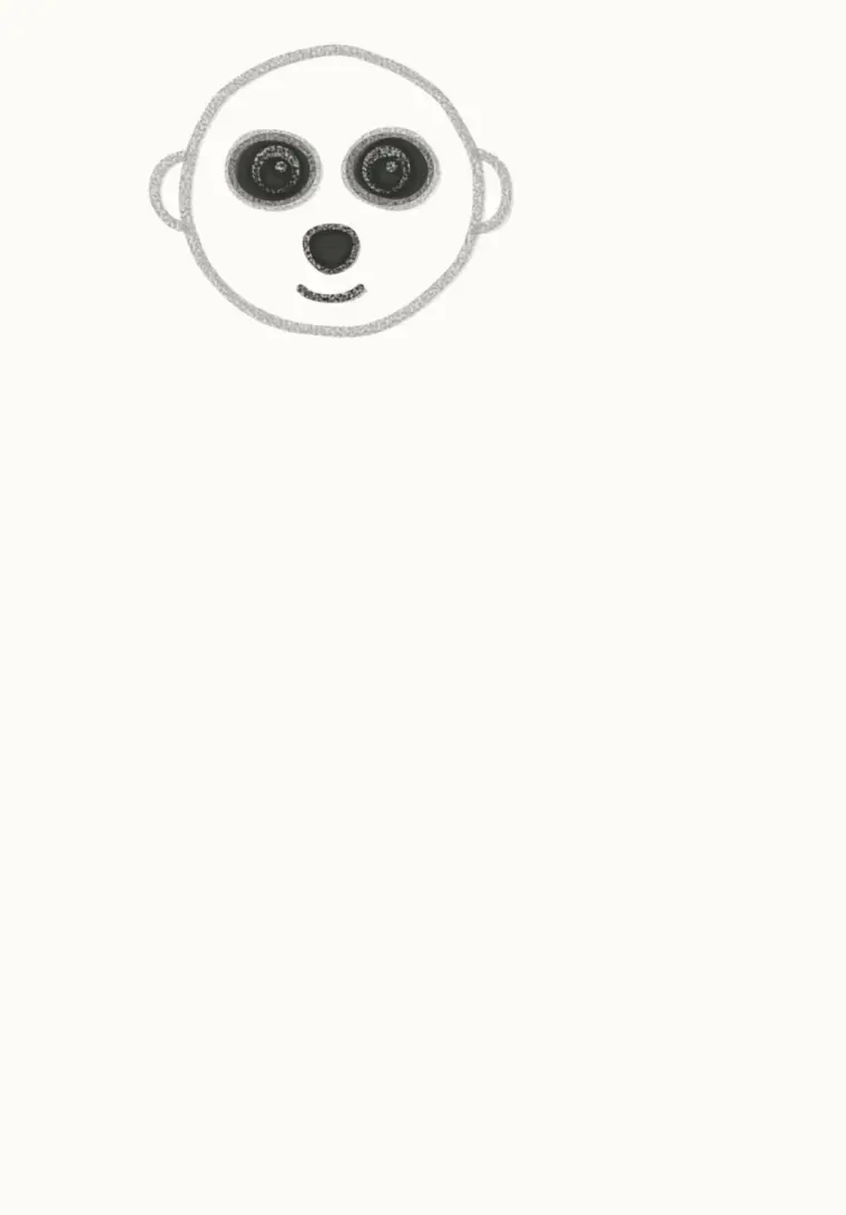How to Draw a Cartoon Meerkat, step 3: draw the eyes and nose