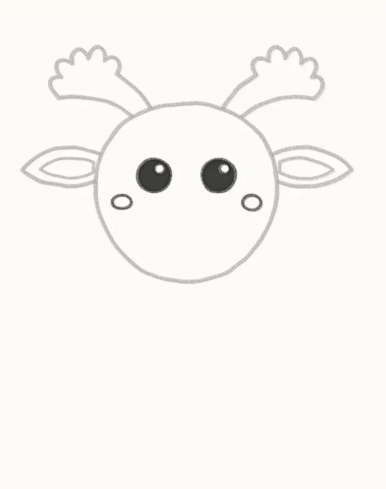 How to Draw a Cartoon Moose, step 3: draw the eyes
