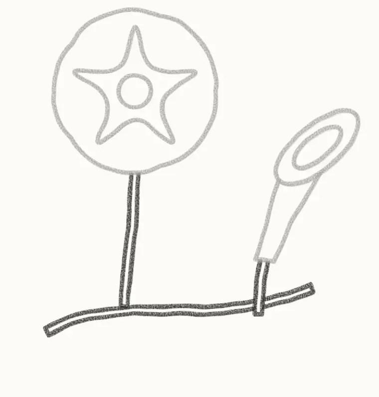 How to Draw a Cartoon Morning Glory, step 4: draw the vine