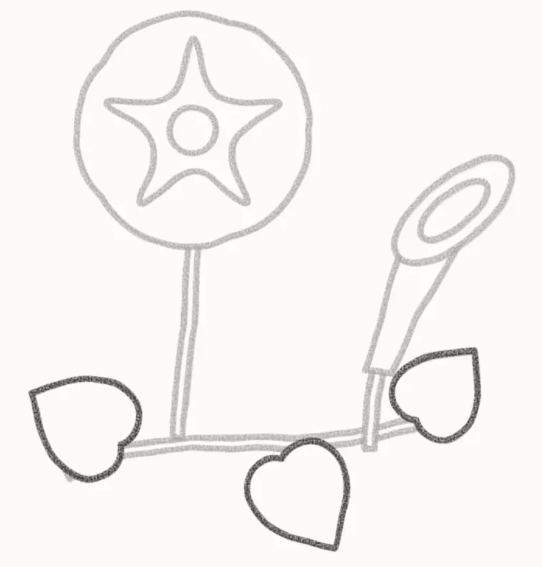 How to Draw a Cartoon Morning Glory, step 5: add the heart leaves