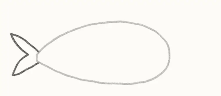 How to Draw a Cartoon Narwhal, step 2: add the tail