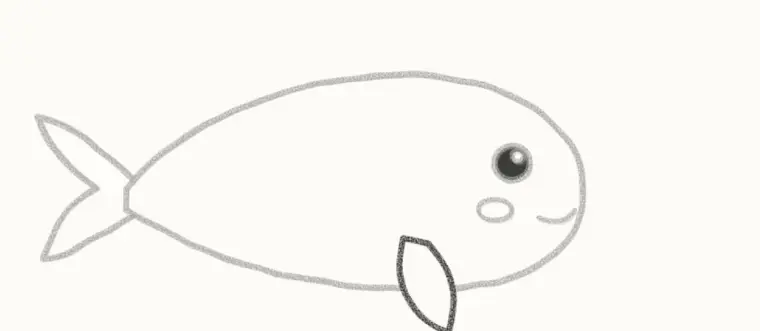 How to Draw a Cartoon Narwhal, step 4: add the flipper