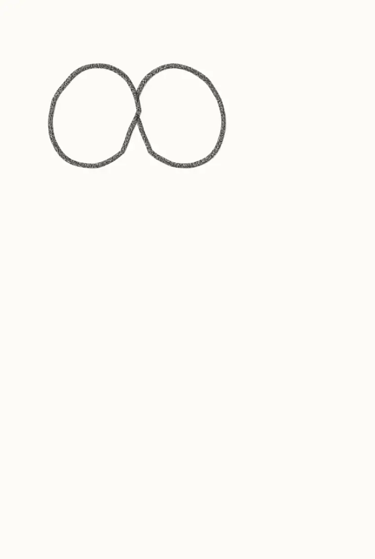 How to Draw a Cartoon Orchid, step 1: draw two big petals