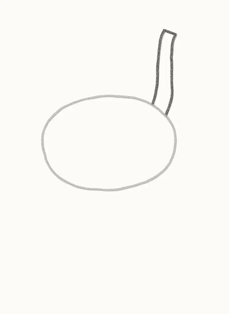 How to Draw a Cartoon Ostrich, step 2: draw the long neck