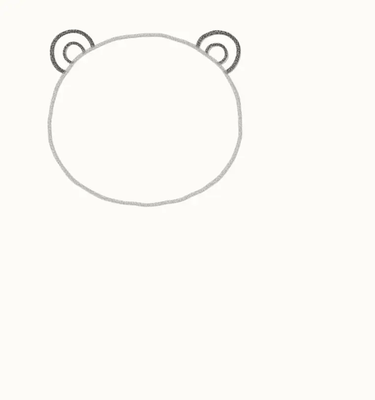 How to Draw a Cartoon Otter, step 2: add the small ears