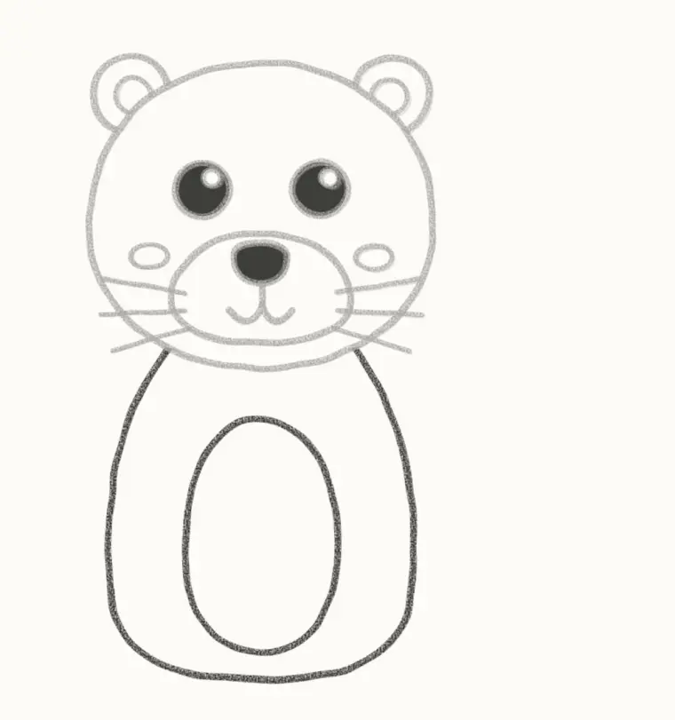 How to Draw a Cartoon Otter, step 5: draw the body
