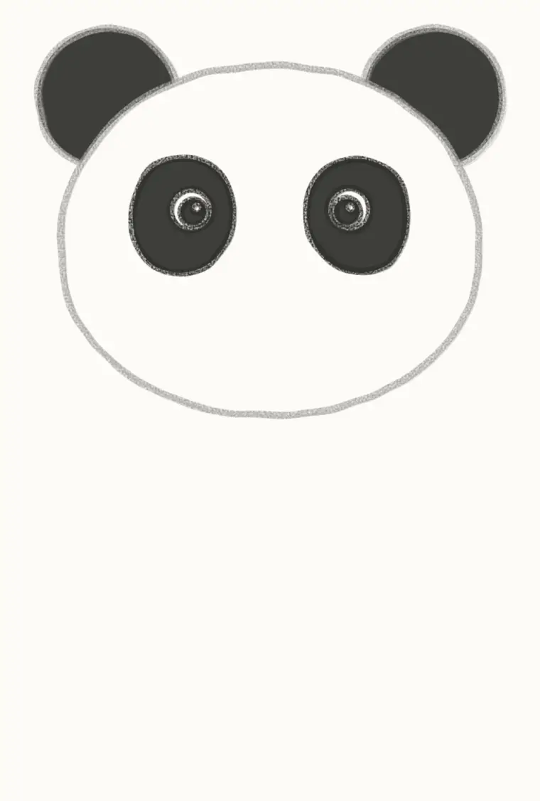 How to Draw a Cartoon Panda, step 3: draw the eye patches