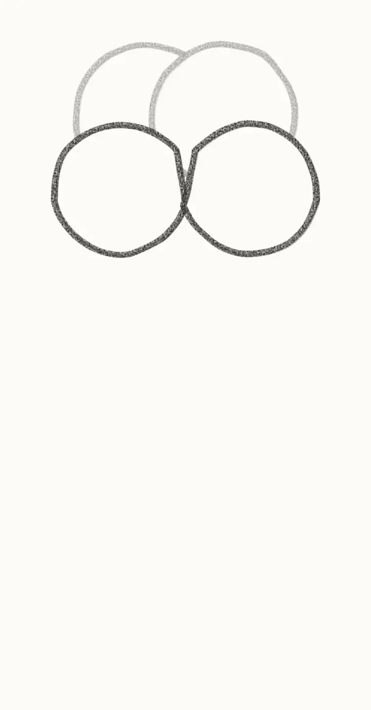 How to Draw a Cartoon Pansy, step 2: add the side petals