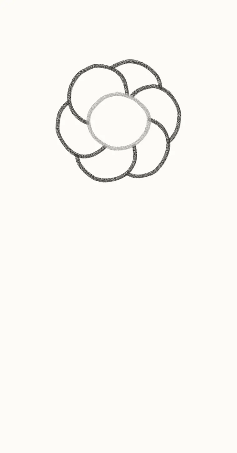 How to Draw a Cartoon Peony, step 2: add the middle petals