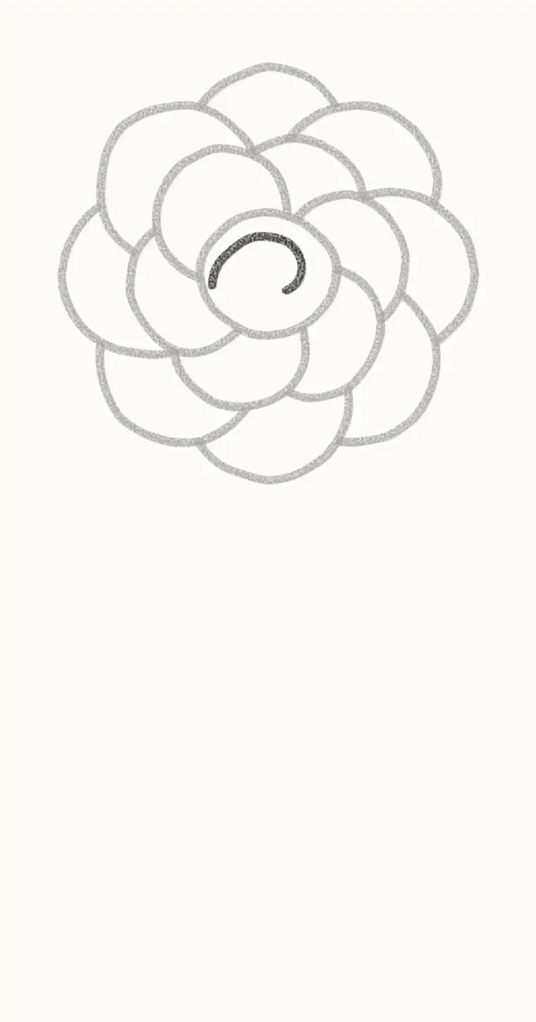 How to Draw a Cartoon Peony, step 4: add the curves